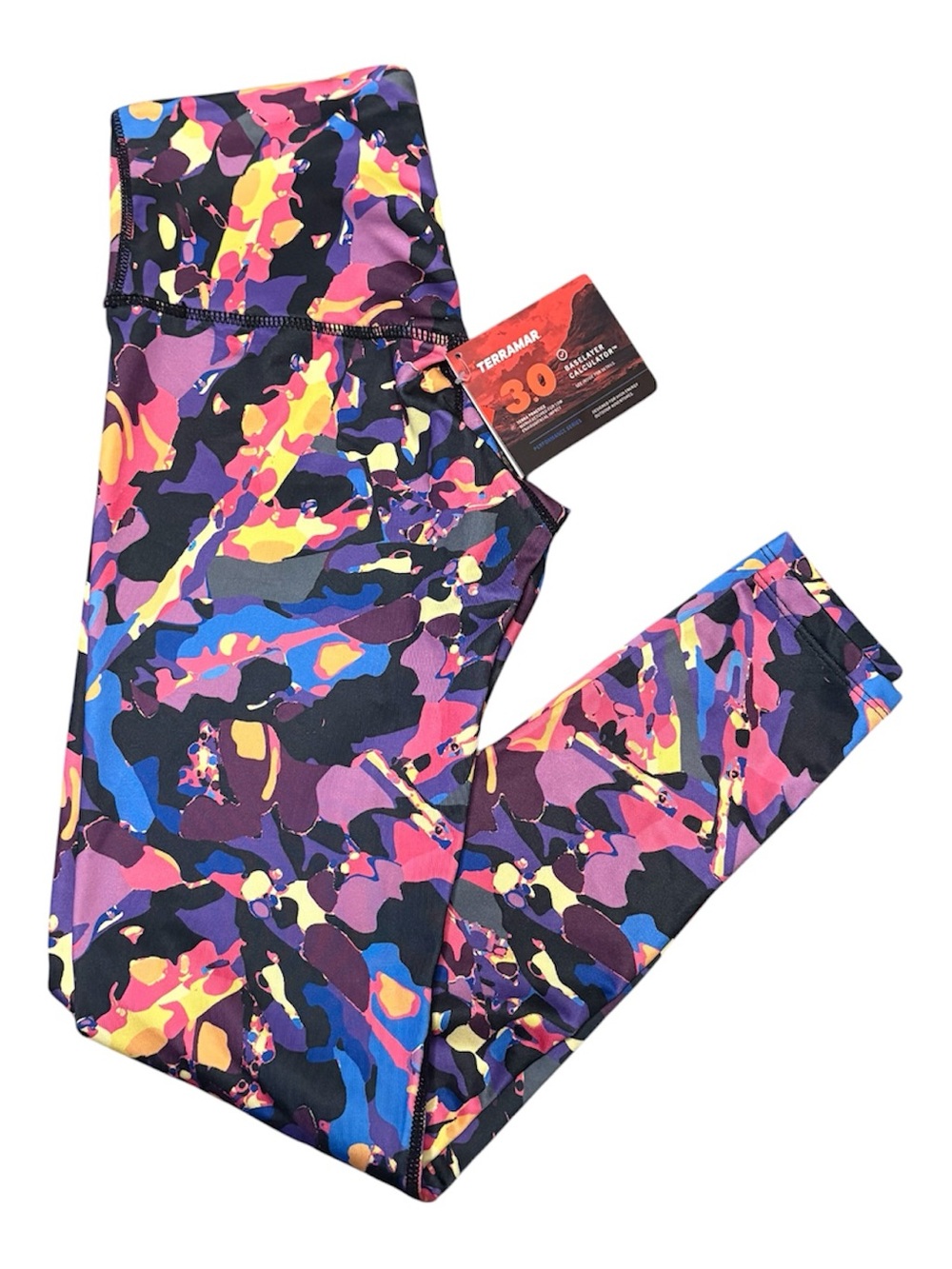 The Terramar Below Zero 3.0 Leggings Colorful Abstract Pattern Women's XS
